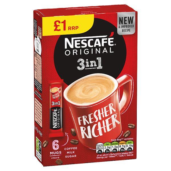 NESCAFE Original 3 in 1 6 x 17g (102g)