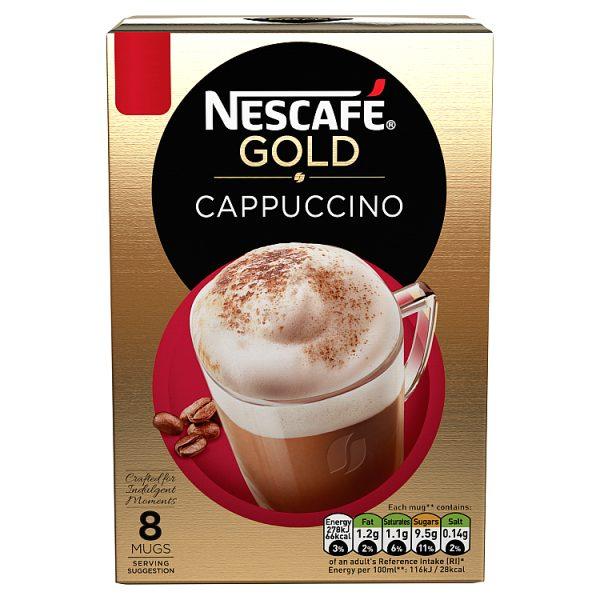 NESCAFE GOLD Cappuccino Coffee, 8 Sachets x 17g