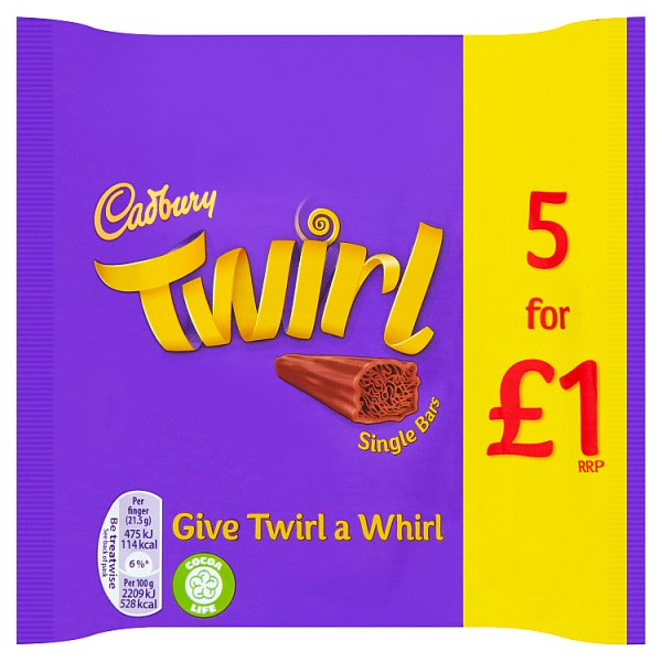 Cadbury Twirl £1 Chocolate Bar 5 Pack