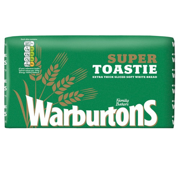 Warburtons Super Toastie Extra Thick Sliced Soft White Bread 800g