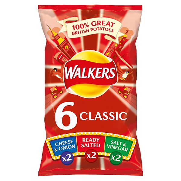 Walkers Classic Variety Crisps 6x25g