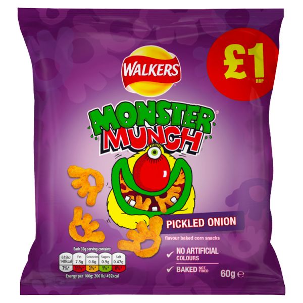 Walkers Monster Munch Pickled Onion Snacks 