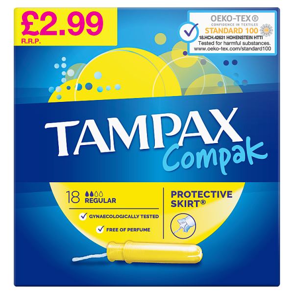 Tampax Compak Regular Tampons Applicator 18X