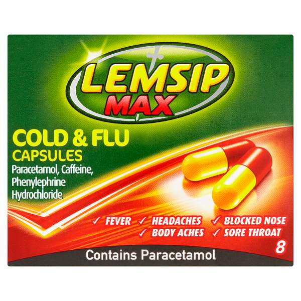Lemsip Max Cold & Flu Capsules 8 Capsules