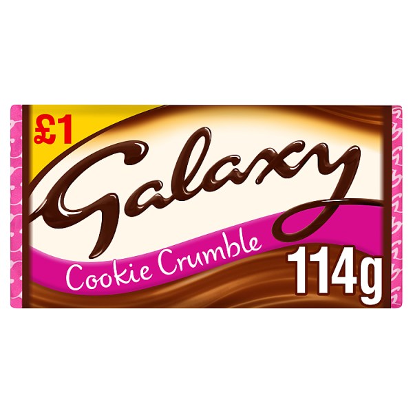 Galaxy Cookie Crumble Chocolate £1 PMP Bar 114g