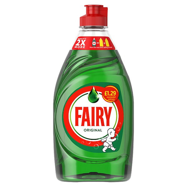 Fairy Original Washing Up Liquid Green with LiftAction. No Soaking, No Grease, No Fuss 433ML