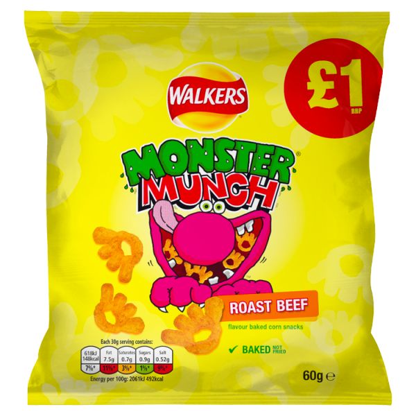 Walkers Monster Munch Roast Beef Snacks