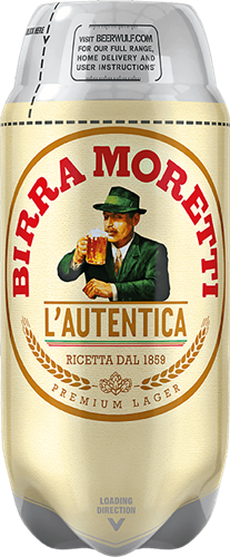 Birra Moretti L'Autentica - SUB Keg Lager | 4.6% | 2 Litres