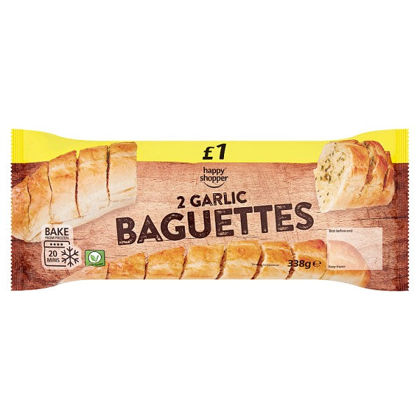 Happy Shopper 2 Garlic Baguettes 338g