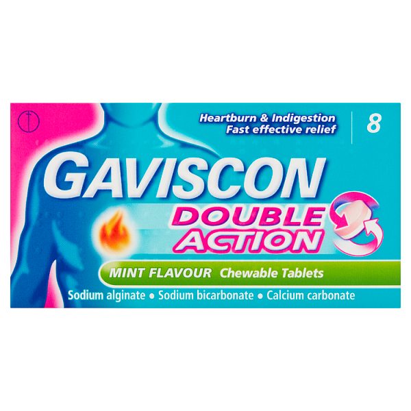 Gaviscon Double Action Mint Flavour Chewable Tablets 8 Tablets