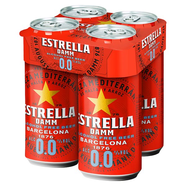 Estrella Damm 440ml 4 Pack Zero Alcohol