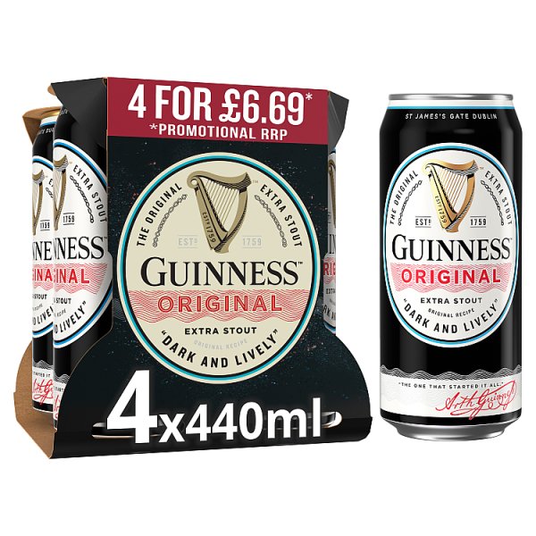 Guinness Extra Stout 440ml 4 Pack