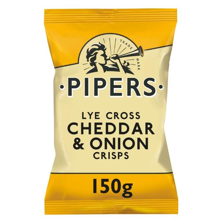 Pipers Cheddar & Onion Crisps 150g